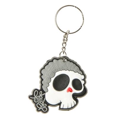 LG Imports sleutelhanger piraat jongens 5,5 cm wit/grijs