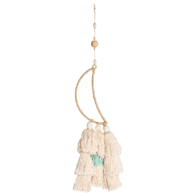 Handgemaakte Macramé Hanger - Gouden Maan - Voor goede Nachtrust (28