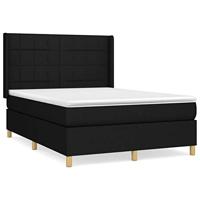 Boxspring met matras stof zwart 140x200 cm - thumbnail