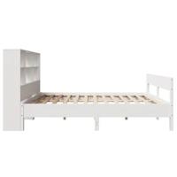 Bed met boekenkast zonder matras grenenhout wit 120x190 cm - thumbnail