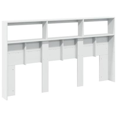 Hoofdbordkast met LED-verlichting 180x17x102 cm wit