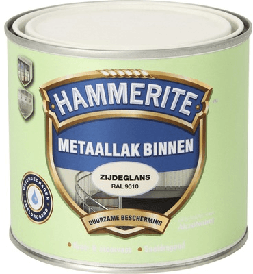 Hammerite Metaallak Binnen | Zijdeglans | Krasvast | RAL9010 | 500ml - 5110541