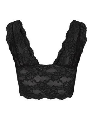 Bralette kant - Lace Bra Top - Zwarte dames kanten bh top -