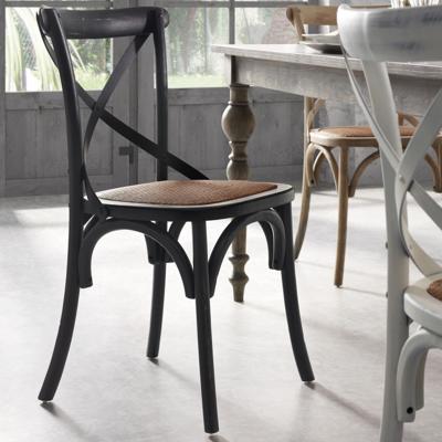 Kave Home Eetkamerstoel 'Alsie' met rotan zitting, kleur Zwart