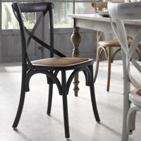 Kave Home Eetkamerstoel 'Alsie' met rotan zitting, kleur Zwart - thumbnail