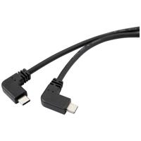 Renkforce RF-4633064 USB-kabel USB 3.2 Gen2 (USB 3.1 Gen2) USB-C stekker, USB-C stekker 1.20 m Zwart 90° haaks naar links - thumbnail