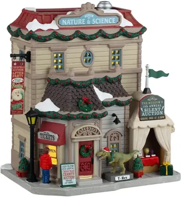 Lemax museum of nature & science verlicht kersthuisje Caddington Village 2024