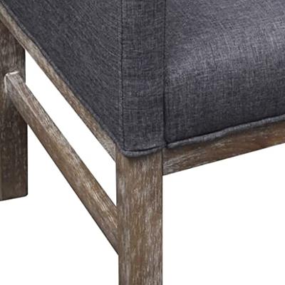VidaXL Bank met gevoerde kussens stof rubberwood donkergrijs