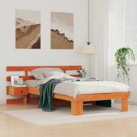 Bedframe met hoofdeinde Wasbruin 75 x 190 cm Massief grenenhout - thumbnail