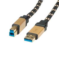 ROLINE GOLD USB 3.2 Gen 1 kabel, type A-B, 0,8 m - thumbnail