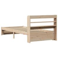 Bedframe met hoofdbord massief grenenhout 75x190 cm - thumbnail