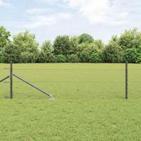 VidaXL Afrasteringspaal grijs 25 x 0,4 m (25 mm gaas) staal en pvc - thumbnail