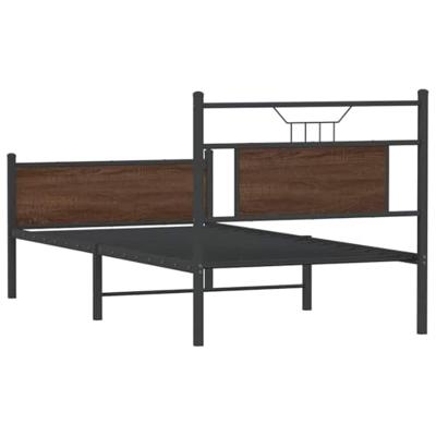 Bedframe zonder matras bewerkt hout bruin eikenkleur 80x200 cm