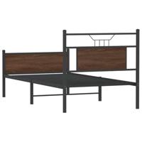 Bedframe zonder matras bewerkt hout bruin eikenkleur 80x200 cm - thumbnail