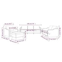 4-delige Loungeset met kussens stof taupe - thumbnail