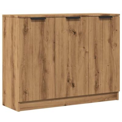 Dressoir 90,5x30x70 cm bewerkt hout artisanaal eikenkleur