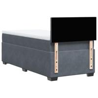 Boxspring met matras fluweel donkergrijs 90x200 cm - thumbnail