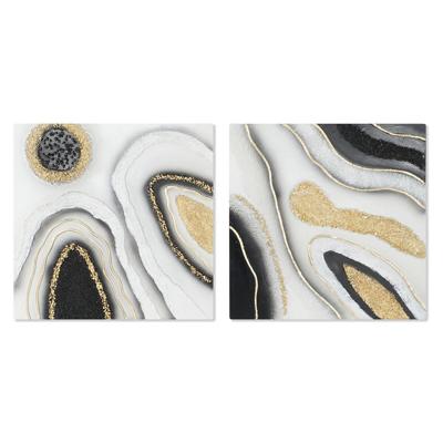 Schilderij Home ESPRIT Abstract 80 x 3 x 80 cm (2 Stuks)