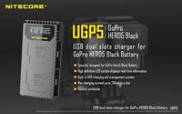 Nitecore UGP5 Dubbele lader voor GoPro Hero5/Hero6/Hero7 Accu + Indicator + USB - thumbnail