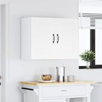 Keukenbovenkast Kalmar bewerkt hout wit - thumbnail