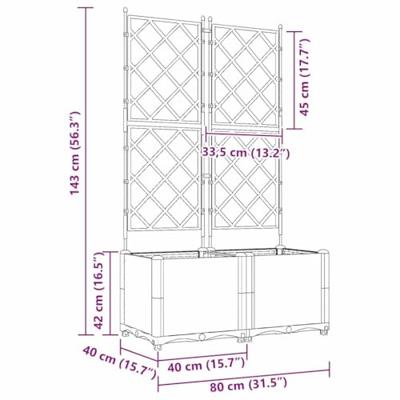 VidaXL Tuin bloempot 2 pcs licht grijs 80 x 40 x 143 cm staal VidaXL Tuin bloempot 2 pcs licht grijs 80 x 40 x 143 cm staal