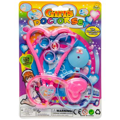 LG Imports dokterset meisjes 15 x 21 cm roze/blauw/paars 3 delig