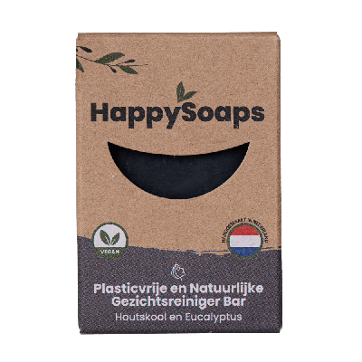 HappySoaps Gezichtsreiniger Bar Houtskool en Eucalyptus 70gr