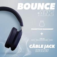 T'nB - Bounce ANC Midnight Blue, draadloze bluetooth-hoofdtelefoon, actieve ANC-ruisonderdrukking, looptijd 50 uur, meeslepend geluid, geïntegreerde microfoon, Bluetooth 5.3, 3,5 mm jackstekker - thumbnail