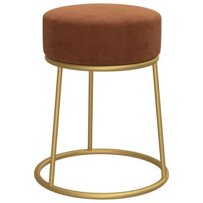 Hocker rond fluweel bruin Hocker rond fluweel bruin