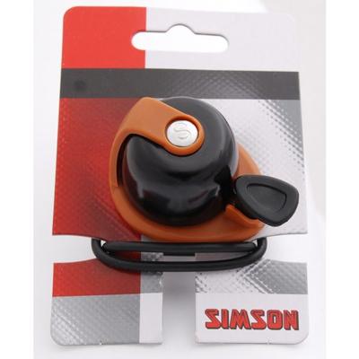 Simson fietsbel Allure 7,3 x 11 cm aluminium zwart/bruin