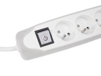 3-voudige stekkerdoos met schakelaar 2 usb-poorten grijs/wit penaarde Velleman - Velleman - thumbnail