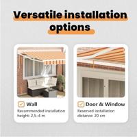 VidaXL Markies geel en oranje 350 x 250 x 165 cm polyester - thumbnail