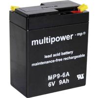 multipower MP9-6A Loodaccu 6 V 9 Ah Loodvlies (AGM) (b x h x d) 97 x 118 x 56 mm Kabelschoen 4.8 mm Onderhoudsvrij, Geringe zelfontlading - thumbnail