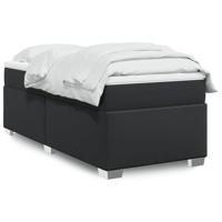 Boxspring met matras kunstleer zwart 90x200 cm - thumbnail