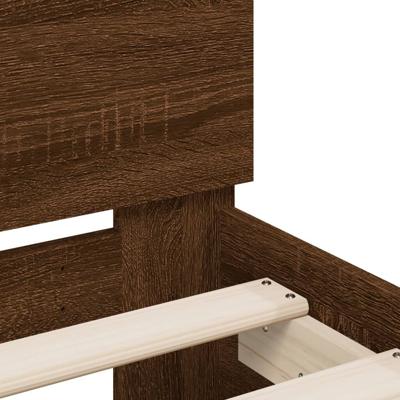 Bedframe met hoofdeinde bruin eikenkleur 150x200 cm