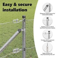 VidaXL Afrasteringspaal zilver 25 x 0,5 m (12 x 12 mm gaas) staal - thumbnail