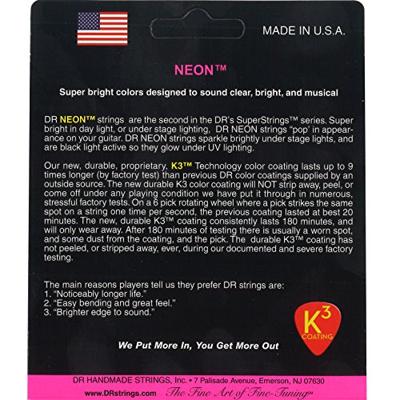 DR Strings NPE-9 Hi-Def Neon pink 9-42 set snaren voor elektrische gitaar