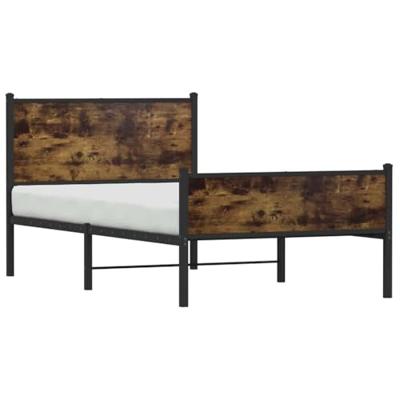 Bedframe zonder matras metaal gerookt eikenkleurig 107x203 cm