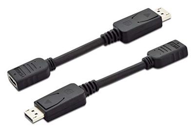 Digitus AK-340400-001-S DisplayPort / HDMI Adapter [1x DisplayPort stekker - 1x HDMI-bus] Zwart 15.00 cm