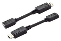 Digitus AK-340400-001-S DisplayPort / HDMI Adapter [1x DisplayPort stekker - 1x HDMI-bus] Zwart 15.00 cm - thumbnail
