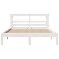 Bedframe zonder matras massief grenenhout wit 140x190 cm - thumbnail