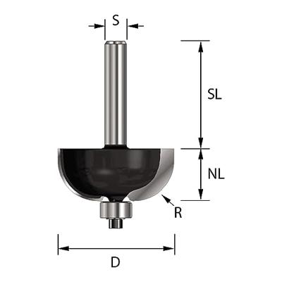 ENT Holprofielfrees HM R9.5 met lager, Kolf 12mm - 7914734