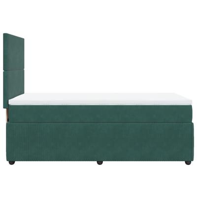 Boxspring met matras fluweel donkergroen 120x200 cm - thumbnail