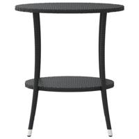 Tuinstoelen 2 st verstelbaar met tafel poly rattan zwart - thumbnail