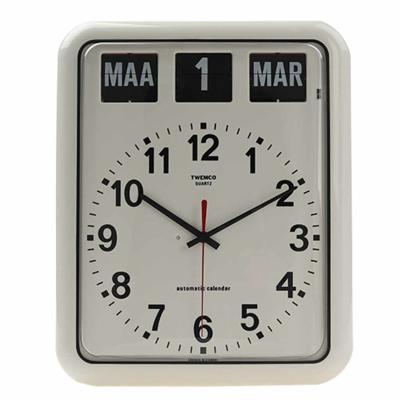 Kalenderklok groot analoog BQ-12A | Wit | Senioren klok | Dementie klok | Dag, datum en tijdsaanduiding | Twemco | WWV619050 Kalenderklok groot analoog BQ-12A | Wit | Senioren klok | Dementie klok | Dag, datum en tijdsaanduiding | Twemco | WWV619050