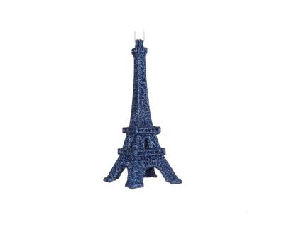 Kersthanger eiffeltoren 14,5 cm blauw