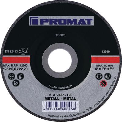 Promat/Tecwerk Afbraamschijf | D230xS6mm | gebogen staal | gat 22,23 mm - 4000841324 Promat/Tecwerk Afbraamschijf | D230xS6mm | gebogen staal | gat 22,23 mm - 4000841324