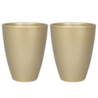 Floran Bloempot - parelgoud - keramiek - 13 x 17 cm - Plantenpotten