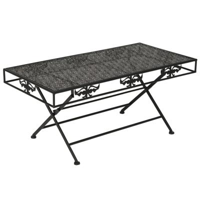 Salontafel vintage stijl inklapbaar 100x50x45 cm metaal zwart