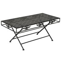 VidaXL Salontafel vintage stijl inklapbaar 100x50x45 cm metaal zwart - thumbnail